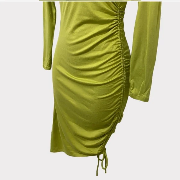 Final $8 Forever 21 "Ruched & Tied Hemline Dress" Sz. S Green. - Picture 4 of 6